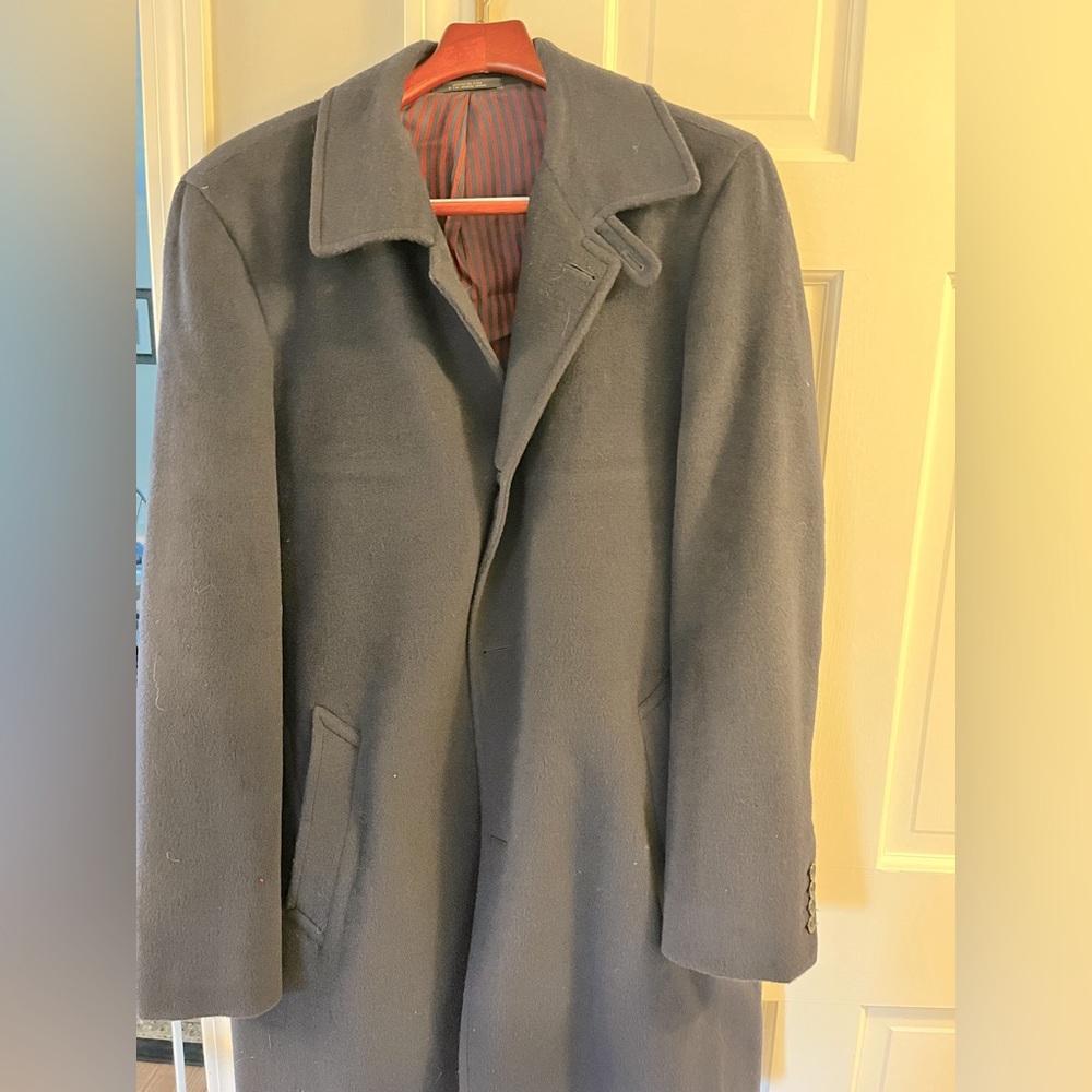 Wool Navy overcoat.
